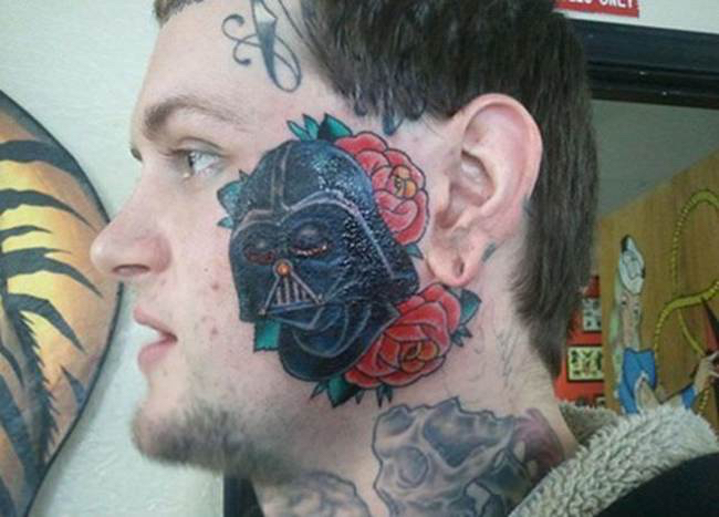englishsurgeon.com. Photo shows large face tattoo very dark. BCK Patel MD, FRCS, Salt Lake City, Utah, St. George