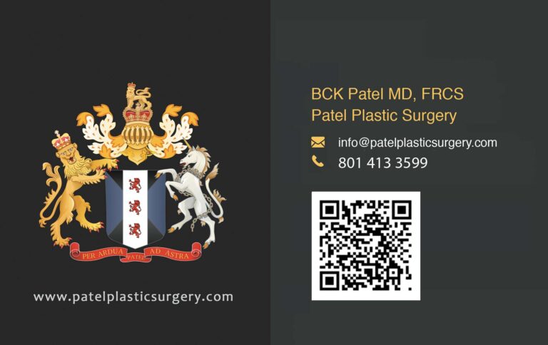 Dr BCK Patel MD, FRCS of Patel Plastic Surgery, Salt Lake City, Utah and St. George, Utah